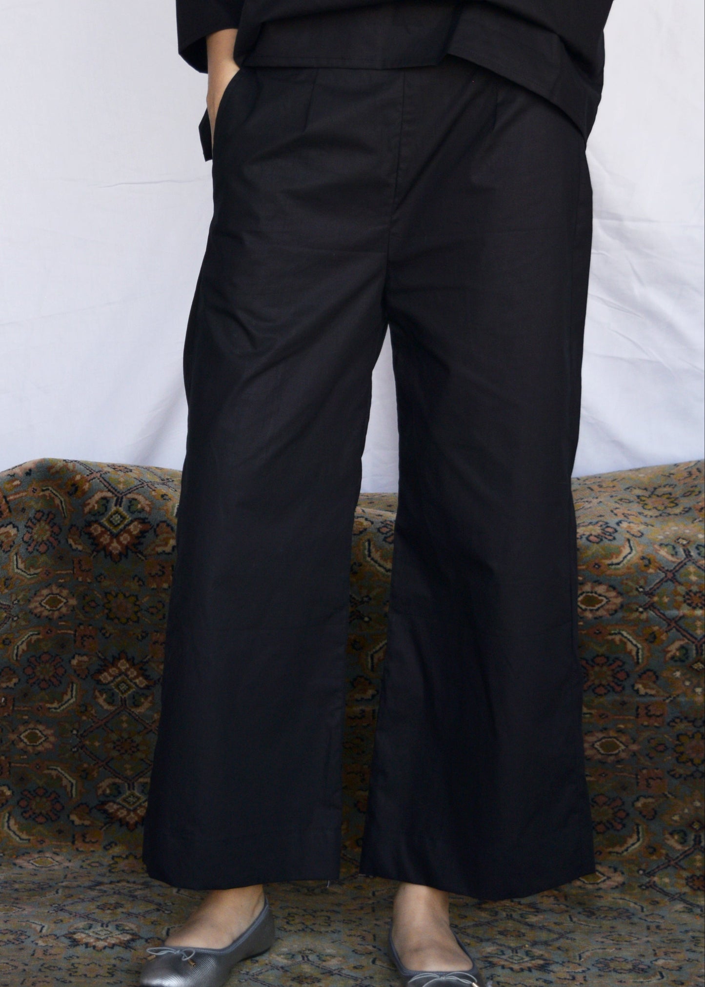 Casual Wide Leg Pants - Black