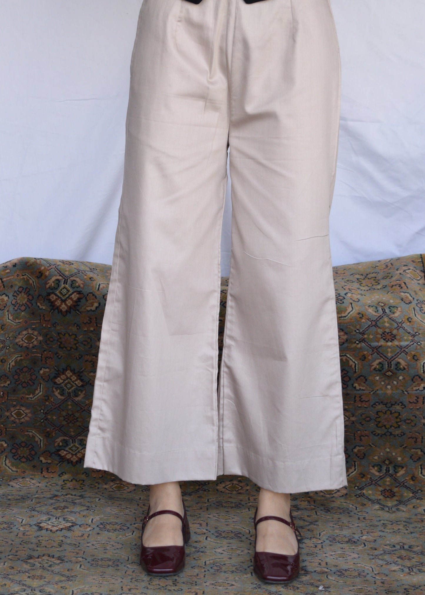 Casual Wide Leg Pants - Beige