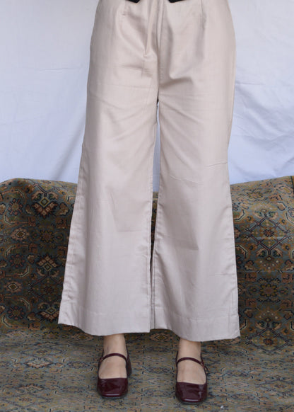 Casual Wide Leg Pants - Beige