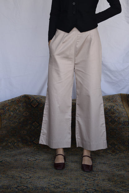 Casual Wide Leg Pants - Beige