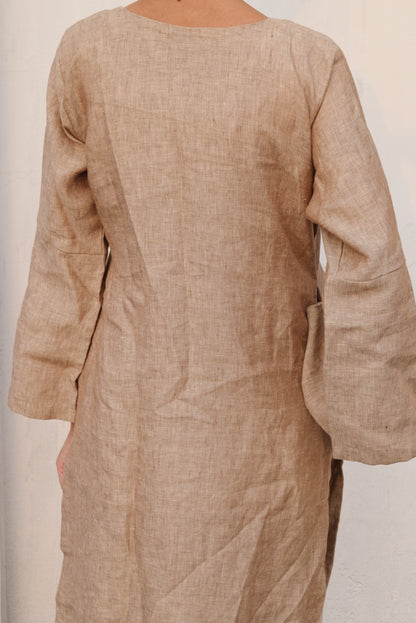 Brown Linen Kurta
